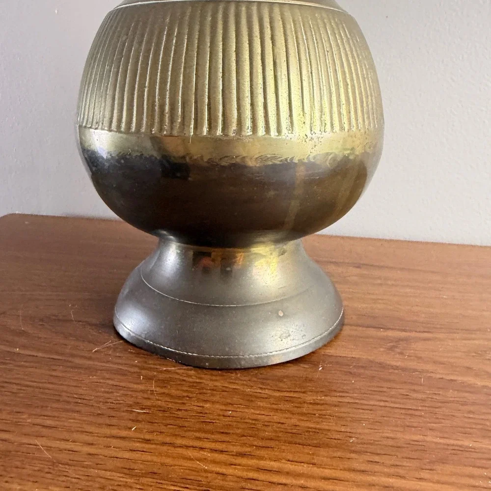 Vintage Solid Brass Vase Made in India 12